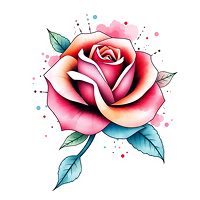 tattoo style of 水彩