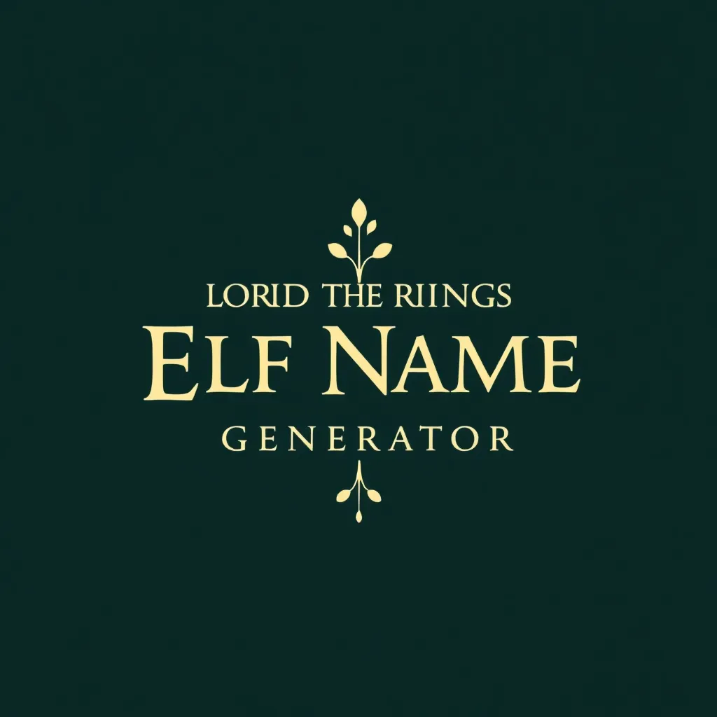 Lord of the Rings Elf Name Generator
