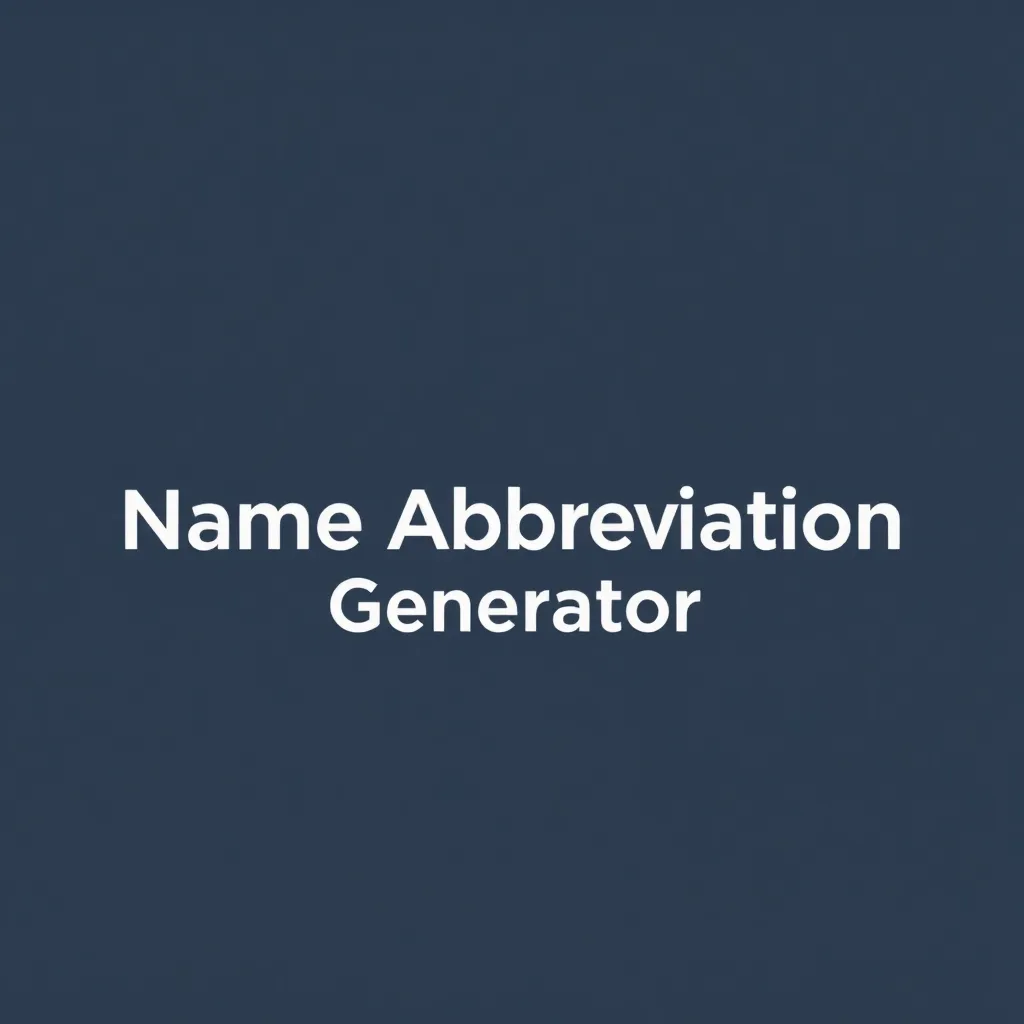 Name Abbreviation Generator