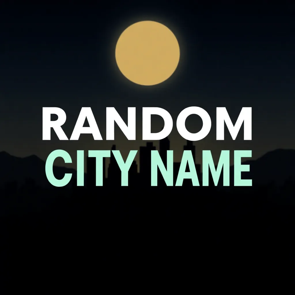 Random City Name Generator